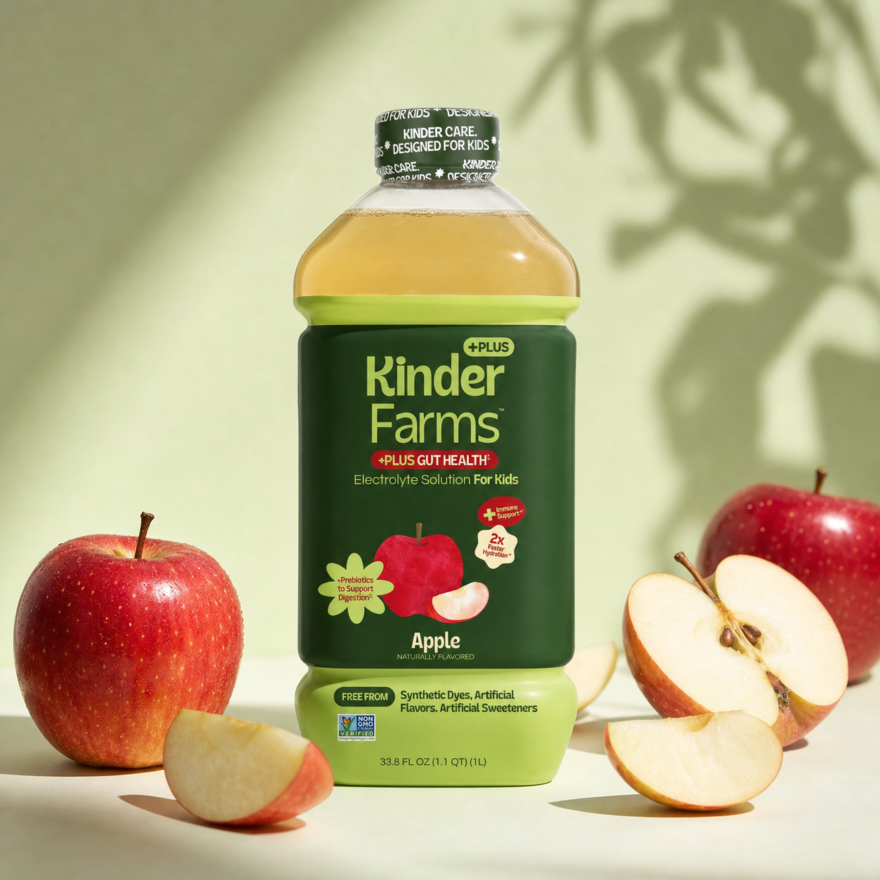 KinderFarms Plus Gut Health Electrolyte Solution For Kids Apple