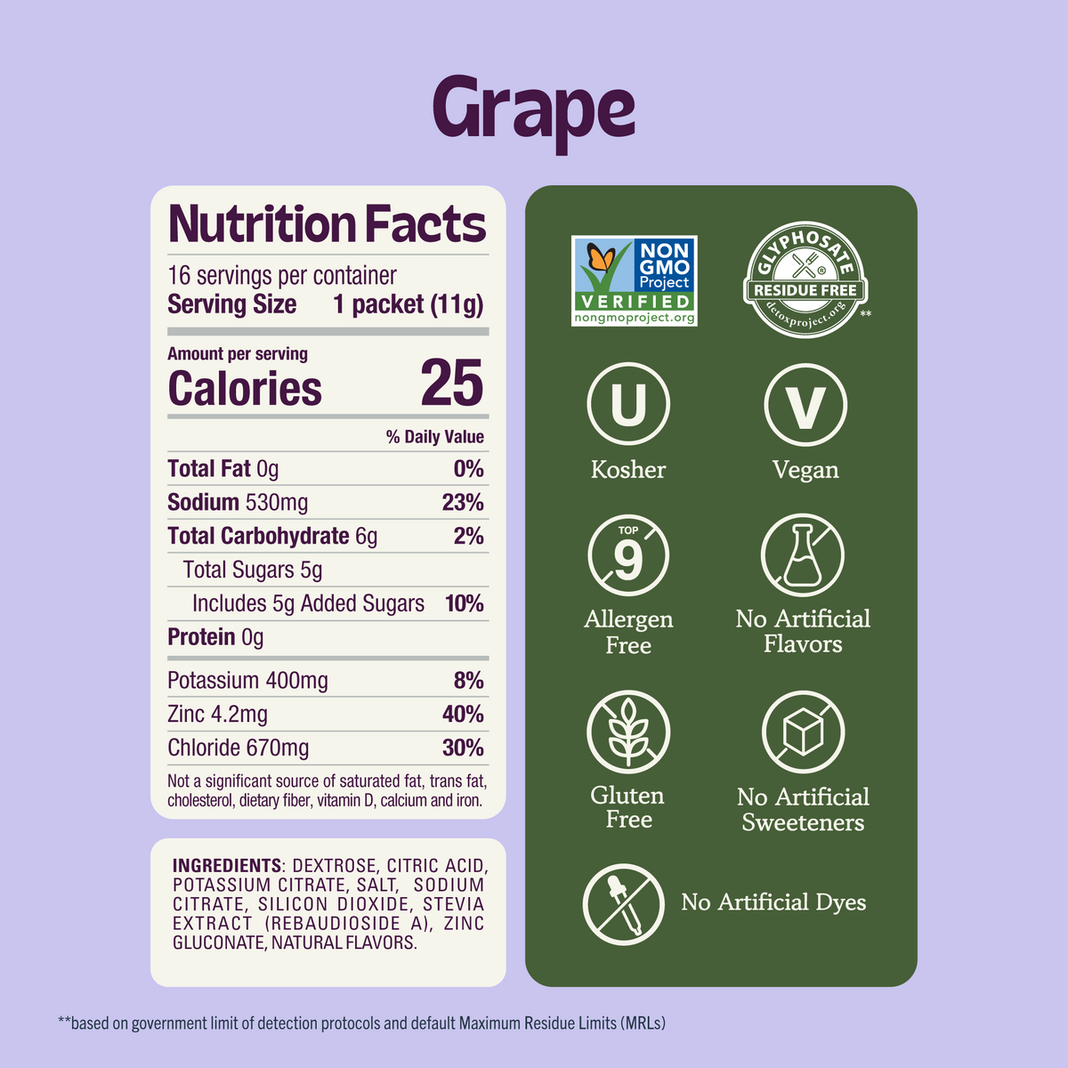 KinderFarms Daily Replenishing Electrolyte Drink Mix For Kids Grape (Item 2 of 5)