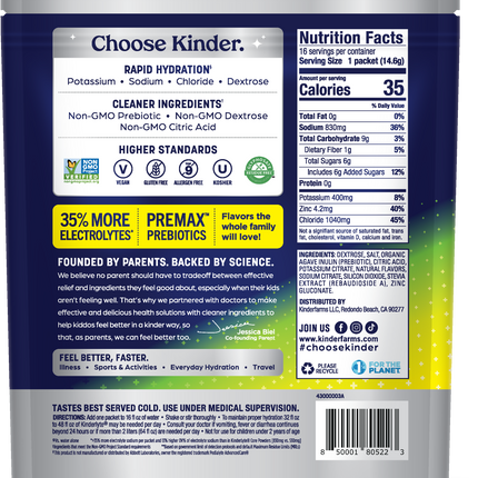 KinderLyte® 16ct Advanced Electrolyte Powder Lemon Lime