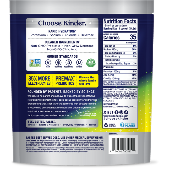 KinderLyte® 16ct Advanced Electrolyte Powder Lemon Lime