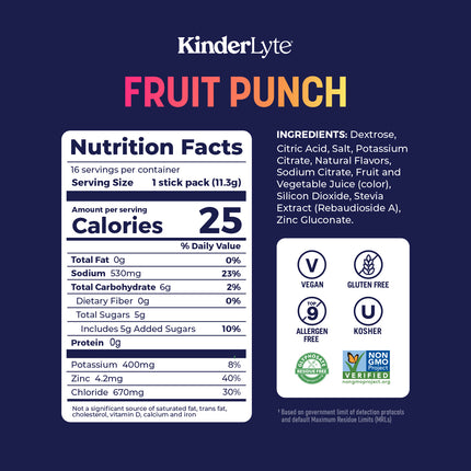 KinderLyte® 16ct Electrolyte Powder Fruit Punch