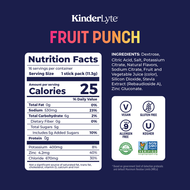 KinderLyte® 16ct Electrolyte Powder Fruit Punch