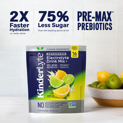 KinderLyte® 16ct Advanced Electrolyte Powder Lemon Lime