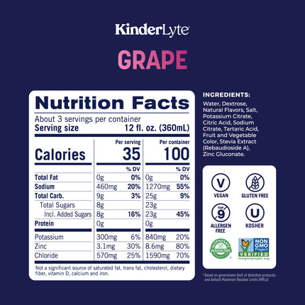 KinderLyte® Oral Electrolyte Solution Grape