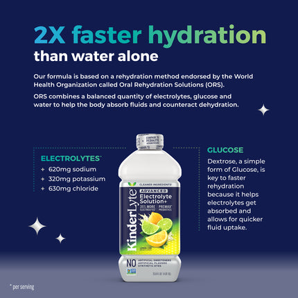 KinderLyte® Advanced Oral Electrolyte Solution Lemon Lime