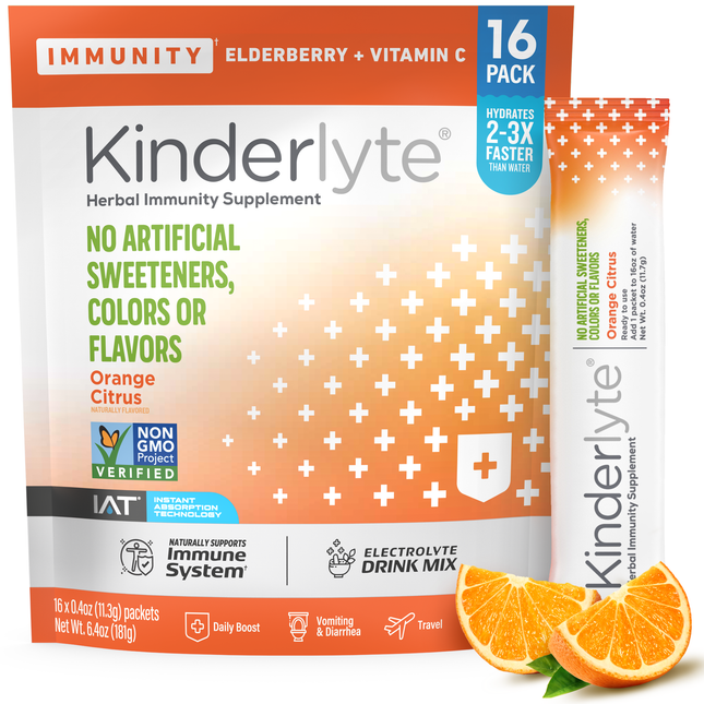 KinderLyte® 16ct Herbal Immunity Supplement Orange Citrus