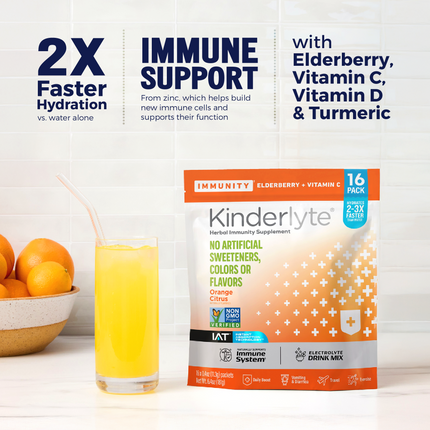 KinderLyte® 16ct Herbal Immunity Supplement Orange Citrus